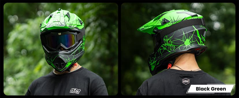 ILM Adult Dirt Bike Helmets Men Women Motocross ATV Off Road Helmet with Goggles Gloves Mask DOT Model WS901