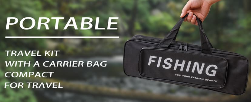 I00000 Fishing Rod and Reel Combos with Fiberglass Telescopic Fishing Pole - Spinning Reel Fishing Carrier Bag, Freshwater and Saltwater Fishing Rod Kit,Travel Fishing Kit for Bass Trout
