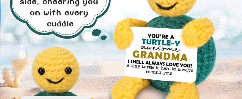 Funny Turtle Grandma Gifts Mothers Day Birthday I Love You Grandma Gifts for Grandmother Nana Gigi Mimi Present from Granddaughter Grandkids Grandson Handmade Emotional Positive Crochet Animals Turtle