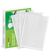 Bonsenkitchen Vacuum Sealer, Multi-Functional Food Sealer with 1 Roll Bag+ 5 Bags, Bag Storage | Built-in Cutter, Silver-Stainless steel