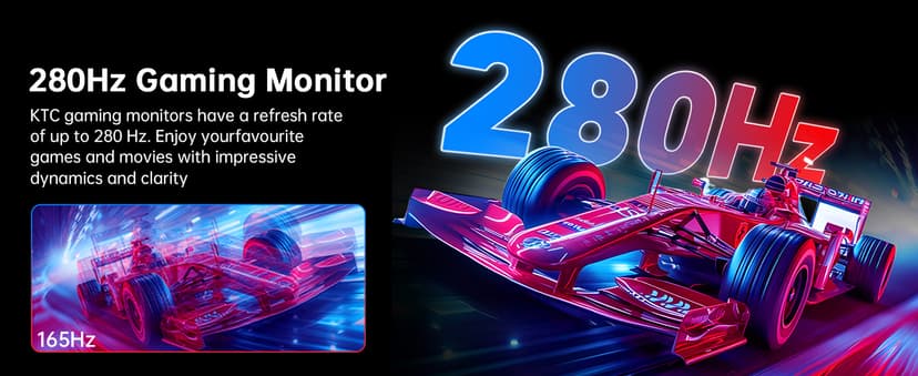 KTC 27'' 280Hz 240Hz Gaming Monitor 1ms GTG 350nits Fast VA 1080P Tilt 126% sRGB Adaptive Sync 4000:1 Contrast Ratio HDR DisplayPort 1.4/HDMI 2.0 VESA