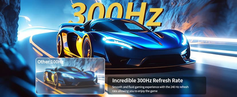 ZZA 32 Inch Curved Gaming Monitor, QHD 2560x1440, Ultra 300Hz & 240Hz Refresh Rate, Computer Monitor VA Panel,1500R, 1ms, HDR, AMD FreeSync Premium, NVIDIA G-SYNC Compatible