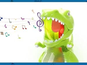 EagleStone Dinosaur Shooting Toys for Boys 5 6 7 8 9 Years Old, Electronic Kids Target Games w/ Air Pump Gun, LCD Score Record, Sound, 24 Foam Balls, Birthday Party Favor,Christmas Gifts for Toddlers