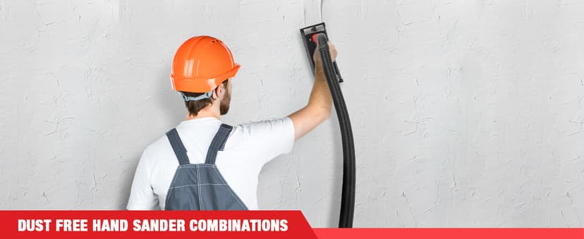 Goldblatt Dust Free Hand Sander, Dustless Drywall Vacuum Sander, with 6.5 ft Hose, Sanding Pad, Adapter