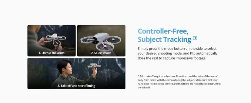 DJI Flip (RC-N3), Drone With 4K UHD Camera for Adults, Under 249 g, 3-Axis Gimbal Stabilization, 44000ft/13km Video Transmission, Palm Takeoff, Auto Return, 31-Min Flight Time, Intelligent Flight