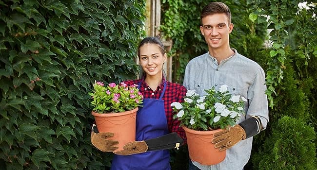 HANDLANDY Long Gardening Gloves for Men & Women, Pigskin Leather Rose Pruning Gloves, Breathable Thorn Proof Gauntlet Glove (Brown-Pigskin, M)