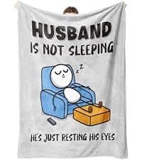 Dad Gifts from Daughter Son, Super Soft Throws Blanket for Couch and Napping, 60" x 50" (Gray) Funny Birthday Gift for Dad Husband, Dad is Not Sleeping Blanket B0DPW37148