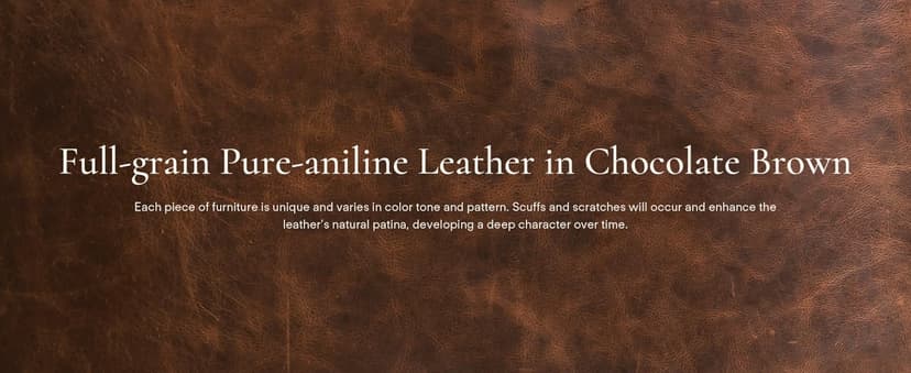 POLY & BARK Capa 96.5" Sofa – Chocolate Brown Full-Grain Pure-Aniline Italian Leather, Boxy Modern Design, Feather-Fiber Cushions, Solid Wood Frame