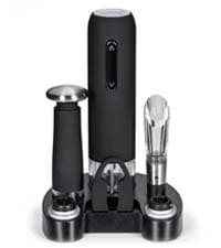 Ivation Wine Gift Set – Includes Electric Opener, Aerator, Vacuum Preserver, 2 Stoppers, Foil Cutter & Charging Base