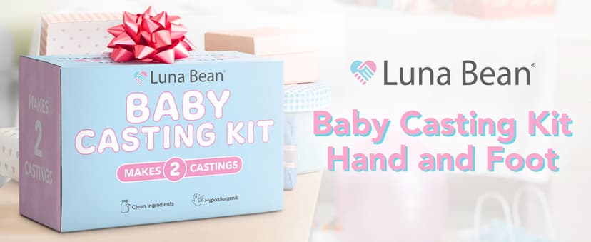 The original baby casting kit - captures newborn hand & foot forever. Non-toxic, safe, easy - perfect new mom gift Luna Bean Baby Casting Kit - Hand & Foot Keepsake Mold, 2pc, New Mom Gift B0DPLBNZNG
