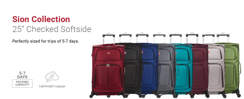 SwissGear Sion Softside Expandable Luggage – Large Checked Suitcase with 360 Degree Wheels & Retractable Handle – 29 Inch, Perfect for 7-9 Night Trips – Dark Gray
