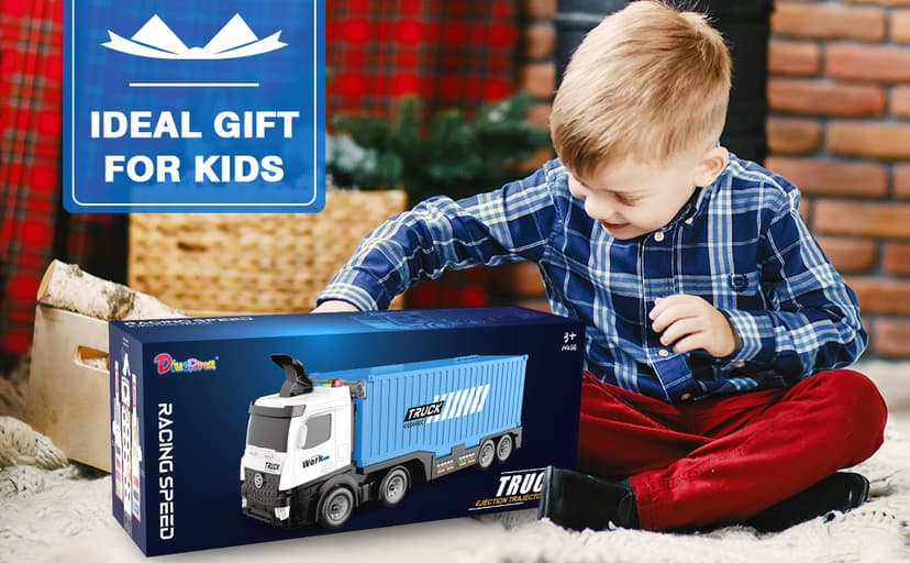 Carrier Truck Race Track Toddlers Toys, Foldable 3 Layer Track Playset, Toy Truck Transport Car Carrier & 8 Race Cars, Truck Car Kids Toys Xmas Gifts for Age 3 4 5 6+ Years Old Boys Girls