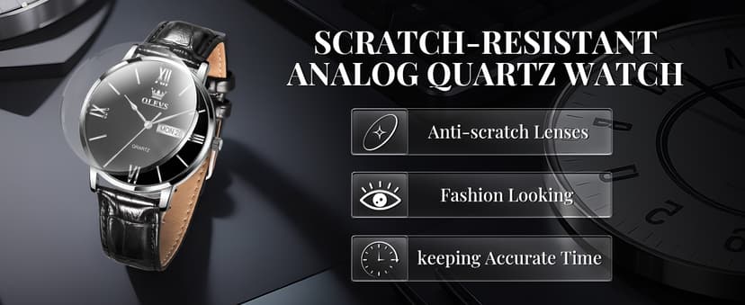 OLEVS Men’s Watches Waterproof Dress Minimalist Analog Quartz Stainless Steel Casual Men’s Wrist Watch with Day Date, Classic Luxury Elegant Roman Numerals Dial Big Face Relojes para Hombres