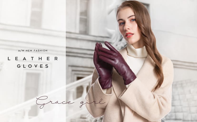 Vislivin Full-Hand Womens Touch screen Gloves Genuine Leather Gloves Warm Winter Texting Driving Glove