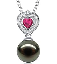 Gifts for Women Wife-Tahitian-Black-Pearl-Necklace-Gift for Wife Wedding Birthday Anniversary Jewelry-Mom Girlfriend Her Mothers Day Gifts for Mom Women Valentines Christmas Day
