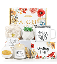 Gifts for Women, Get Well Soon Gifts for Women, Sympathy Care Baskets, Thinking of You Care Package, Self Care Gifts, After Surgery Feel Better Gifts Blanket (Khaki) B0CQ4N6YN6