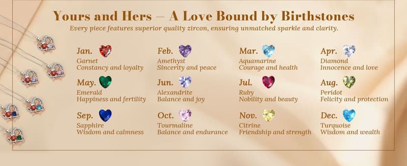 I Love You Birthstone Necklace, 925 Sterling Silver Heart Pendant with CZ Diamond Stones, Birthday Gifts for Women, Romantic Gift for Wife, Girlfriend, Her, Anniversary, Valentine's Day, Christmas