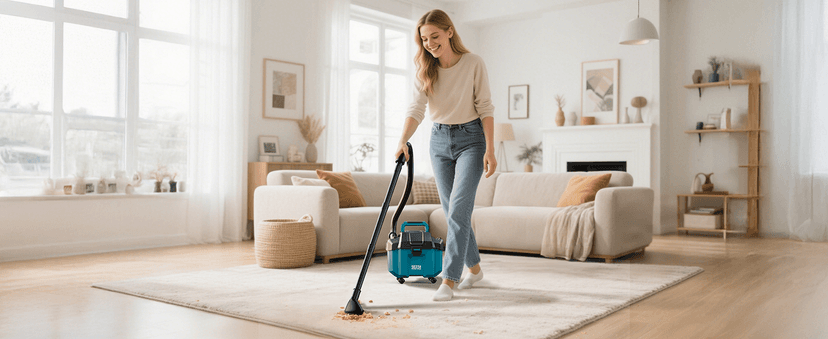 Seesii Cordless Shop Vac Wet and Dry, 2.6 Gallon Small Shop Vac with Accessory Storage Holder, 2 x 4.0Ah Batteries, 3-in-1 Wet Dry Vacuum with HEPA Filter, Strap, Ideal for Garage, Car, Workshop