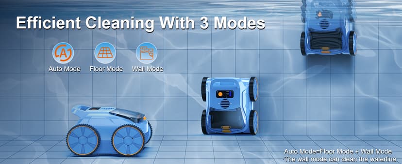 (2025 New) Robotic Pool Vacuum, Robotic Pool Cleaner for Inground Pools, Pool Robot with Smart Navigation, Floor/Wall/Waterline Cleaning, 180 Mins Runtime for Pool Up to 2100 Sq.ft
