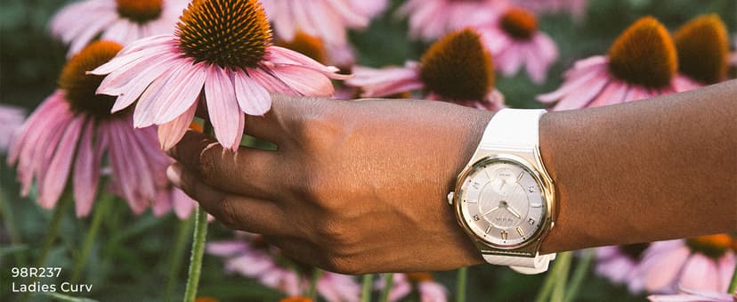 Bulova Ladies' Classic Diamond 3-Hand Automatic in Stainless Steel, Mother-of-Pearl Dial and Open Aperture Dial