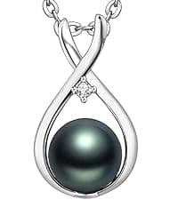 Gifts for Women Wife-Tahitian-Black-Pearl-Necklace-Gift for Wife Wedding Birthday Anniversary Jewelry-Mom Girlfriend Her Mothers Day Gifts for Mom Women Valentines Christmas Day