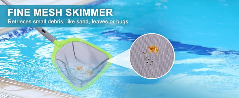 Sepetrel Deluxe Swimming Pool Cleaning Kit with Spa Jet Vacuum Cleaner,Brush, Semi-deep Skimmer Net & Adjustable 57.5-inch Pole,Ideal for Cleaning Above Ground,Inflatable Pools