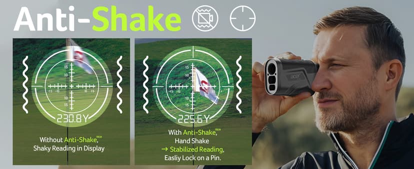 Acer Gadget Golf Rangefinder with Slope - 800/1200Yards Range Finder for Hunting, 6X Magnification with Flag Pole Locking Vibration, Rechargeable Battery with Magnet Stripe, Golf Accessories for Men