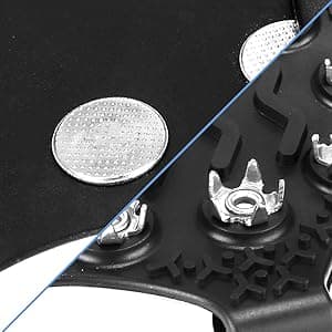 Lechin Lechin Crampons - Ice Cleats - Anti Slip Winter Ice Grippers Traction Cleats - 11 Stainless Steel Spikes