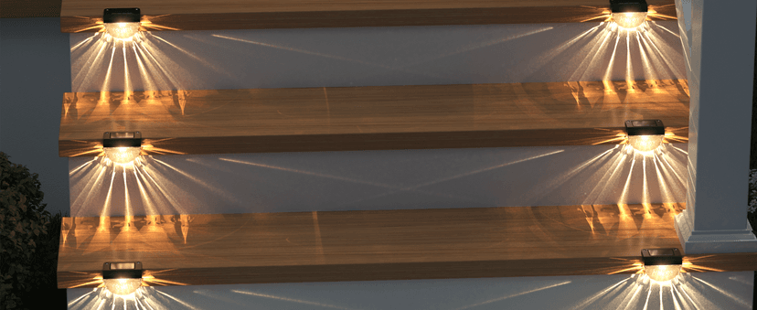 16 Pack Solar Deck Lights Outdoor, Solar Step Lights Waterproof for Outside, Yard, Patio, Garden, Pool, Railing, Stairs, Fence (Warm White)