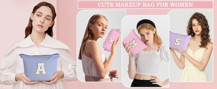 YOOLIFE Birthday Gifts for Women - Birthday Gifts Idea for Her Friends Female Teacher | Personalized Cute Makeup Bag for Women Girlfriend | Cosmetic 2 Pieces Toiletry Makeup Pouch Mothers Day Gifts L