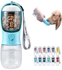 Feeding & Hydration | Travel Water Bowl | Portable Pet Dispenser | Dog Gifts | Puppy Essentials | for Hiking Camping Beach Cibaabo Dog Water Bottle Portable with Food Container & Filter for Travel B09F5ZYV7M