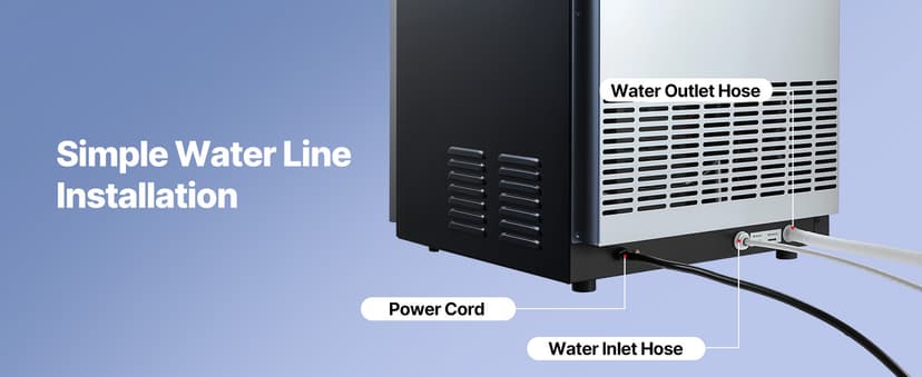 VEVOR Commercial Ice Maker Machine, 100 lbs/24h with 30 lbs Storage Capacity, Built-in/Freestanding/Under Counter, Stainless Steel Ice Maker with LED Display & Self-Cleaning, for Home Bar Restaurant
