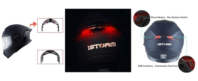 1Storm New Motorcycle Bike Modular Full Face Helmet Dual Visor Sun Shield: NOLED-X90 Matt Black