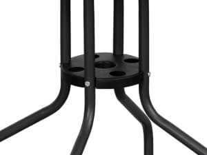Vongrasig 6 Piece Folding Patio Dining Set,Small Metal Outdoor Garden Patio Table and Chair Set w/Umbrella for Lawn,Deck,Backyard,Black