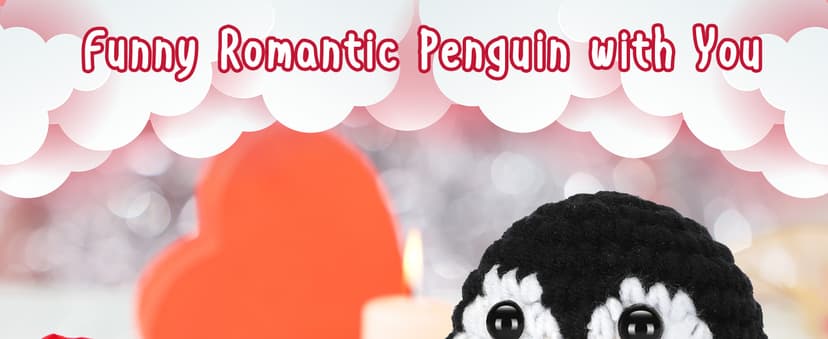 Gifts for Him Her Boyfriend Girlfriend, To My Love Handmade Crochet Penguin Present, Wedding Anniversary Birthday Gift for Women Men, Romantic I Love You Gift for Couples Wife Husband Christmas