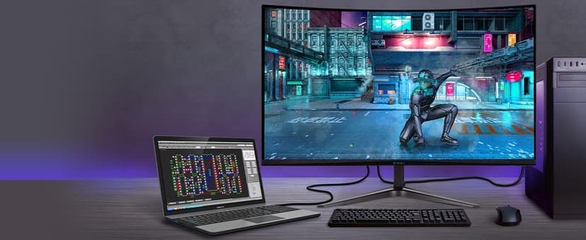 ViewSonic VX3218C-2K 32 Inch 1440p Curved Gaming Monitor, 180Hz and 1ms for Smooth Gameplay, FreeSync Premium and Eye Care Technology for Smooth Visuals, HDMI, and DisplayPort Inputs