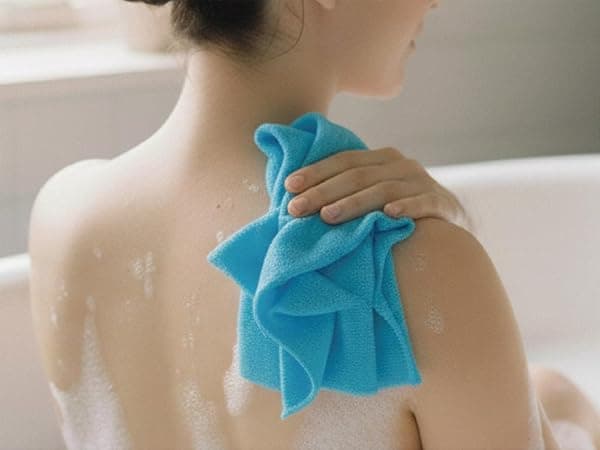 ARCH&M Exfoliating Washcloth Body Scrubber Back Scrubber for Shower Japanese Beauty Washcloth Bath Wash Cloth Korean Exfoliation Luffah Towel Net Sponge Loofah Body Scrub 3 Pack