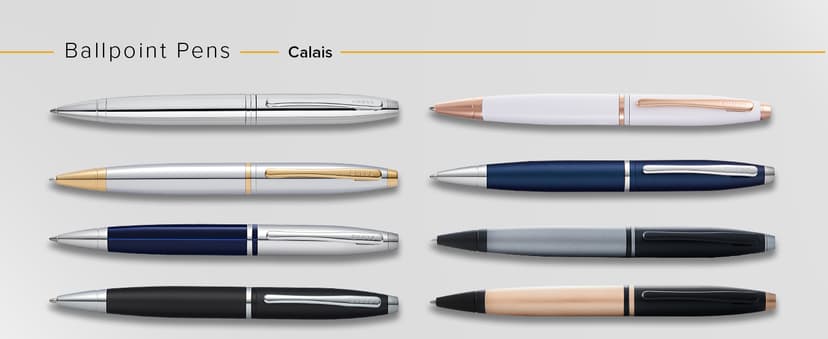 Cross Calais Refillable Ballpoint Pen Presented in a Luxury Gift Box - Medium Point, Black Ink, Polished Chrome