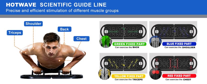 HOTWAVE Push Up Board Fitness, Portable Foldable 20 in 1 Push Up Bar at Home Gym, Pushup Handles for Floor. Professional Strength Training Equipment For Man and Women,Patent Pending