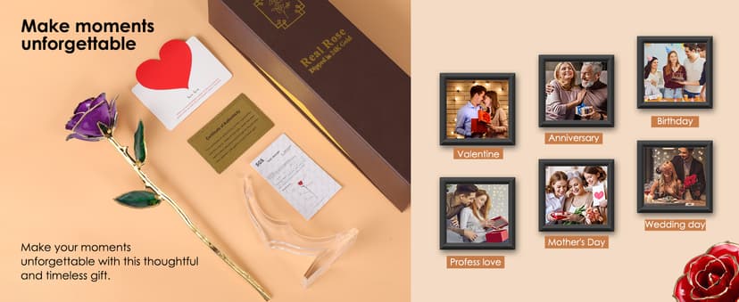 Handpicked real rose dipped in 24K gold; a one-of-a-kind keepsake for women on Valentine’s Day, Mother’s Day & anniversaries 24K Gold Dipped Real Rose, Forever Flower, Purple B0F93N2SKX