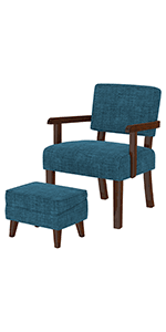 FAGAGA Accent Chair Set of 2 with Table, Living Room Chairs with Soft Seat and Armrests for Living Room Bedroom Reading Room Waiting Room, Grey (AC01)