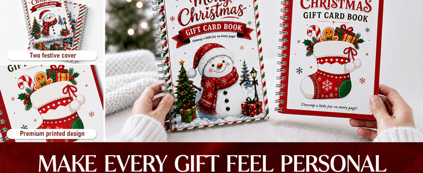 5x7 Inches Christmas Gift Card Book For Teens, Adults, Kids; Easy to Gift, Teen Girl Gifts Trendy Stuff, Stocking Stuffers Merry Christmas Gift Card Book For Teens, Adults - 24 Pages Gift Card Book B0HBPYN1SW
