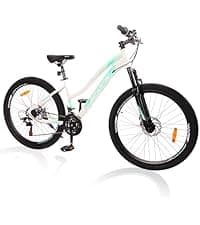 24/26 Inch Mountain Bike for Women & Girls, Twist Shifter, Dual Disc Brakes, Lockout Fork, 2.35" All Terrain Tires, Low Step Steel Frame, 85% Pre-Assembled