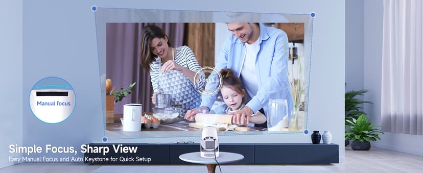 Mini Projector 4K support with WiFi 6 and Bluetooth 5.4, 5w Soundbase Speaker, Auto Vertical Keystone 180°Rotatable Portable Proyector for Home Bedroom Outdoor HY300Pro+