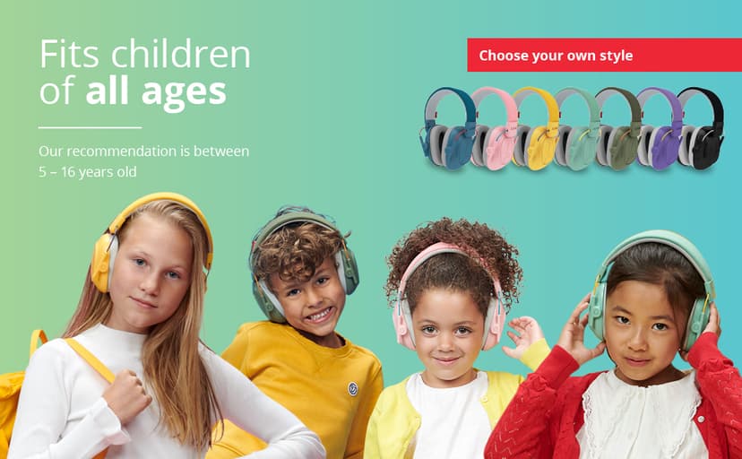 Alpine Muffy Kids - Hearing Protection - CE & ANSI Certified - Adjustable for Ages 3-16 years - Noise Cancelling Headphones - 25dB Sound Reduction Ideal for Protection and Concentration Aid – Black