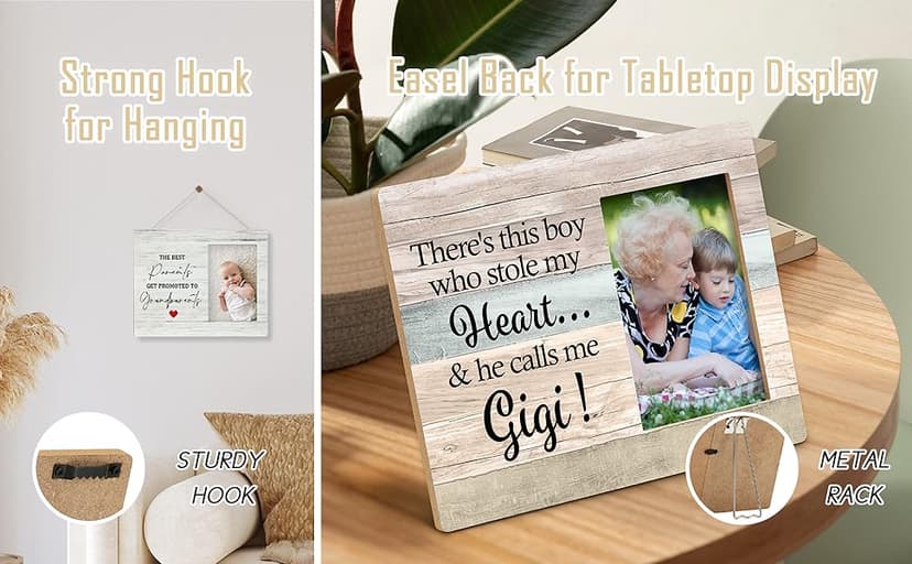 SRADMO Grandparents Picture Frames,Grandkids Photo Frame,The Best Parents Get Promoted To Grandparents Picture Frame,Baby Grandpa Grandma Photo Frame 8x10,Grandparents Baby Announcement Gifts(White-2)