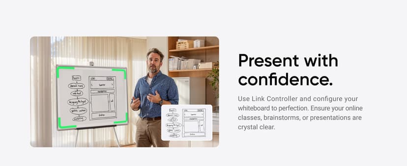 Insta360 Link 2 - PTZ 4K Webcam for PC/Mac, 1/2" Sensor, AI Tracking, HDR, AI Noise-Canceling Mic, Gesture Control for Streaming, Video Calls, Gaming, Works with Zoom, Teams, Twitch & More