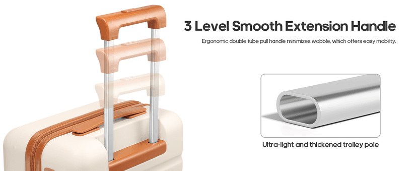 UKEIN Luggage Sets 3 Piece, Carry On Luggage 20In With Spinner Wheels,PC Hardside Suitcase Set with TSA Lock,Durable Carry On Suitcase With Travel Backpack for Men (Black, 3 piece set (20inch))