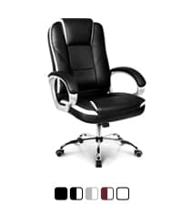 N-GEN Video Gaming Chair Ergonomic Computer Desk Office Chair with Lumbar Support Adjustable Height Swivel Wheels Flip-Up Arms PU Leather Home and Office (Black)