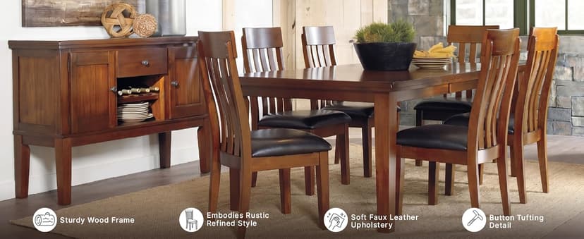 Signature Design by Ashley Ralene Rake Back 19" Dining Room Chair 2 Count, Medium Brown